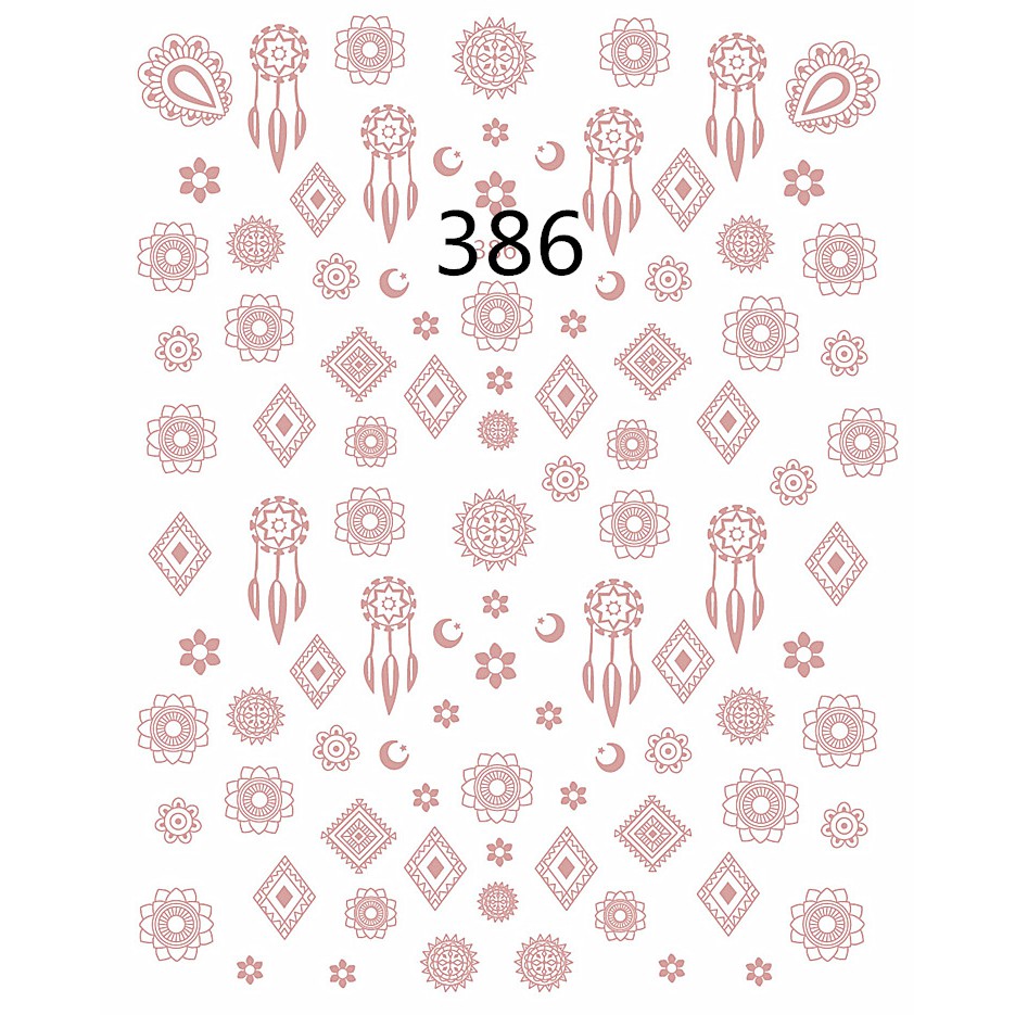 Miếng dán móng chống thấm nước họa tiết hoa hồng / chữ cái tiếng anh / hình học tự dính có thể làm thủ công