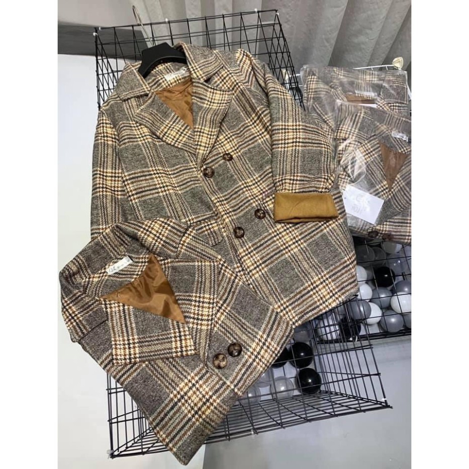 Áo Blazer Nữ Áo Vest Khoác Ngoài Chất Kẻ QC Cao Cấp ( HÀNG LOẠI 1) | BigBuy360 - bigbuy360.vn