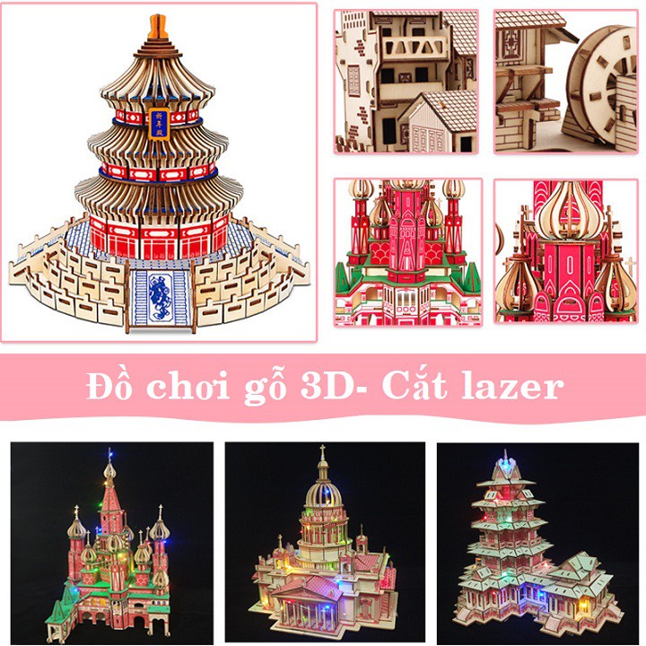 [Mã LIFE1404ALL50K giảm 10% đơn 200K] Đồ chơi lắp ghép gỗ 3D - mô hình Phượng Hoàng Cổ Trấn - cắt laser