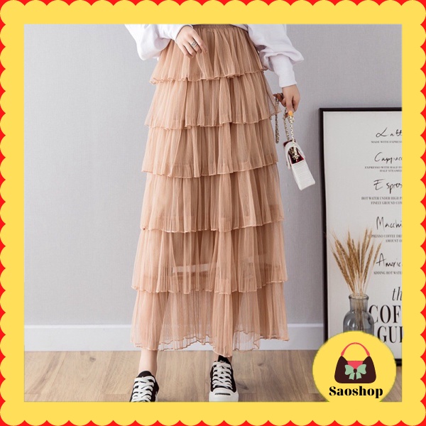 Chân váy vọn 6 tầng chân váy tiểu thư dài 85 đến 88cm