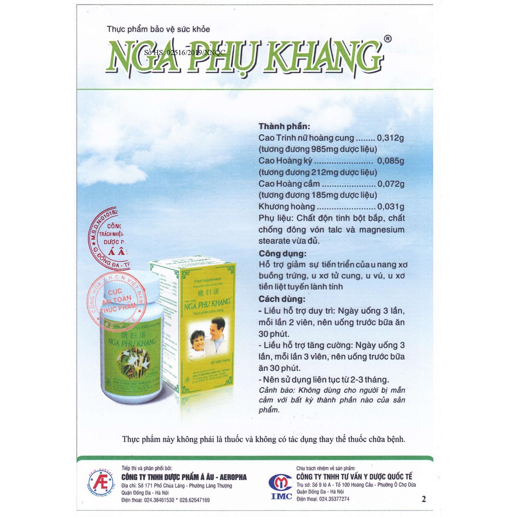 [Chính Hãng] Nga Phụ Khang - Hộp 360 viên (tặng 1 hộp 60 viên)