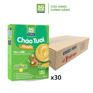 Thùng Cháo Tươi Nhuyễn Sài Gòn Food Tôm & Bắp 150g