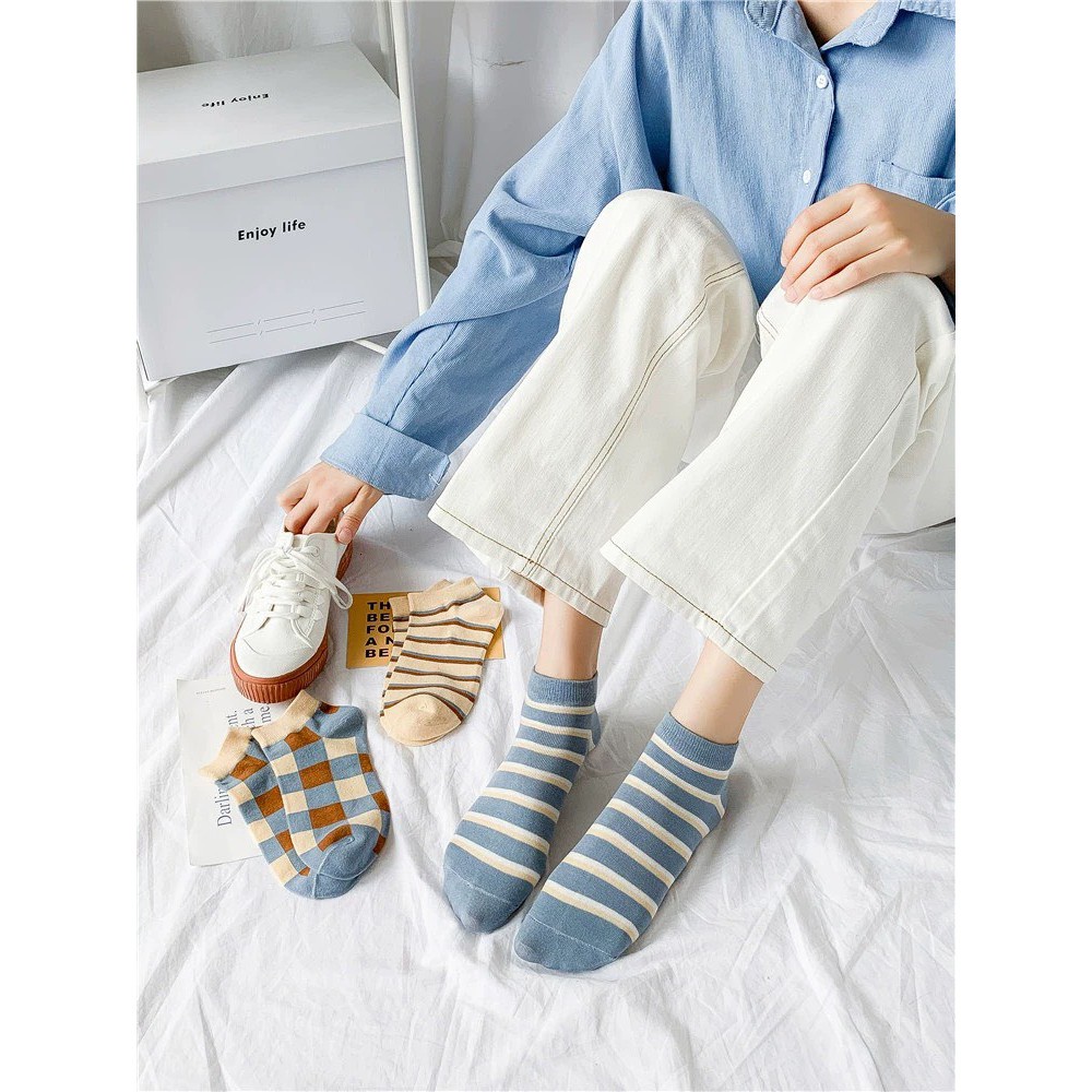 Set 6 Tất cổ cao Muzini Vớ Hàn quốc phong cách valentine ngọt ngào TN59