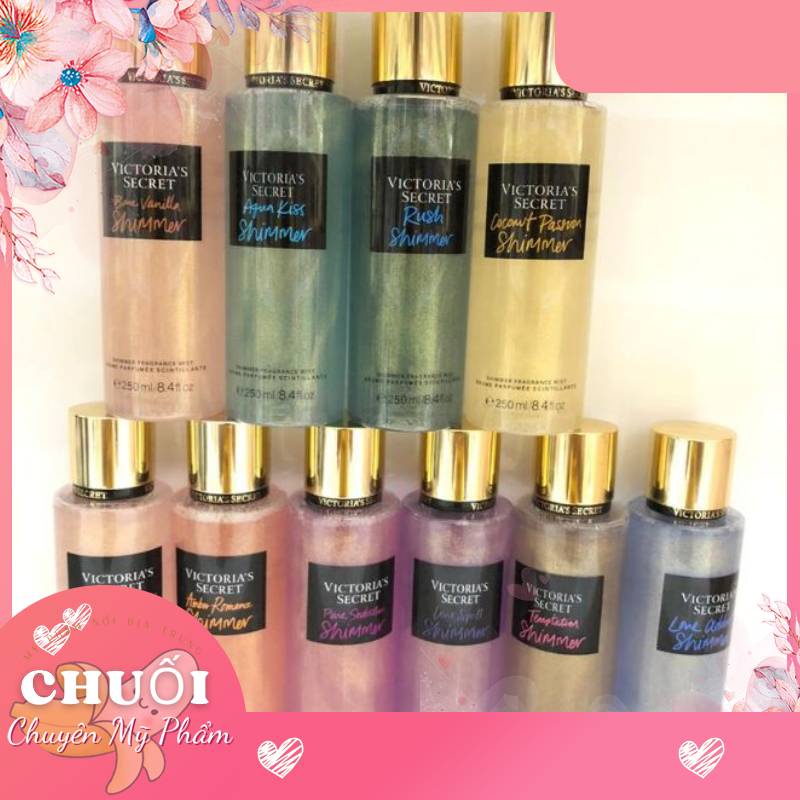 Xịt thơm toàn thân, cơ thể body mist, nước hoa đi học có nhũ VICTORIA’S SECRET