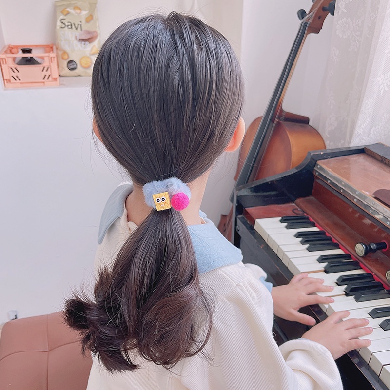 Cột tóc đính bông hoạt hình màu sắc dễ thương CT03