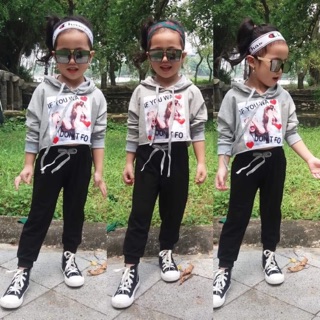 Sét thể thao hodie croptop