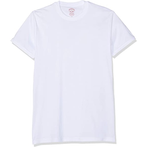 Áo phông nam trắng cổ tròn, tim xuất mỹ Bro0k cotton cao cấp có big size