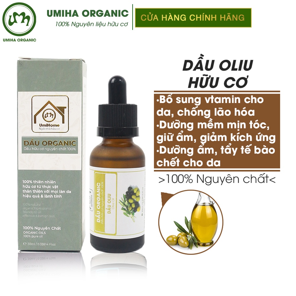 Dầu Oliu Extra UMIHOME nguyên chất 30ml dưỡng da và tóc, giảm thâm môi