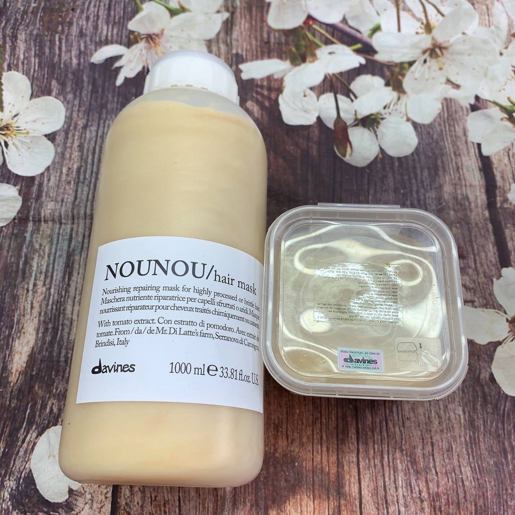(Mặt Nạ) Kem ủ tóc Davines Nounou Hair Mask – 1000ml, giúp phục hồi và nuôi dưỡng thân tóc khô và hư tổn