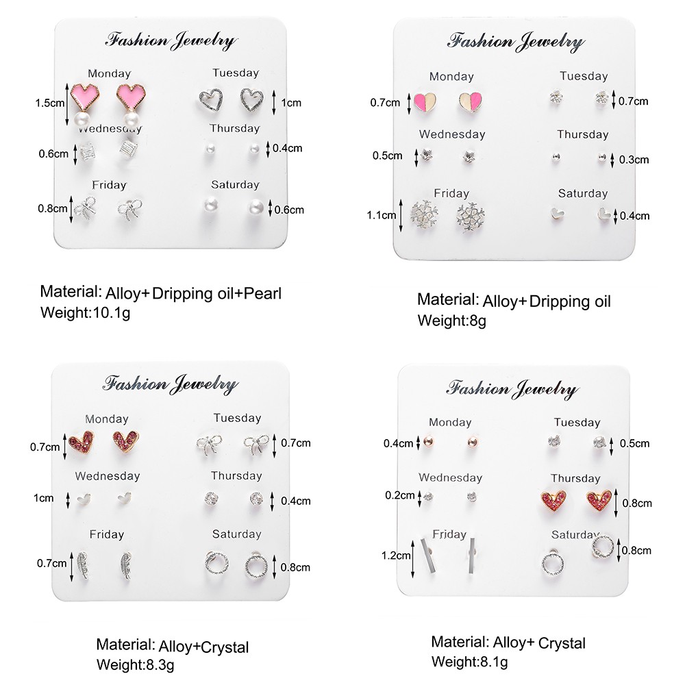 Bộ khuyên tai AY nhiều mẫu xinh xắn tùy chọn thời trang dễ thương cho nữ