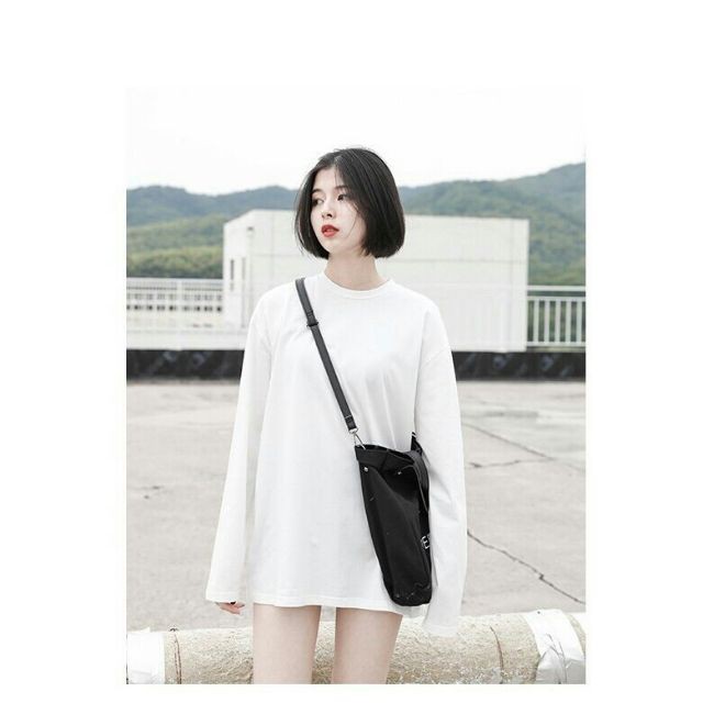 Áo phông/thun dài tay nam TRẮNG ĐEN TRƠN form rộng unisex nam nữ đẹp cặp đôi oversize ulzzang Hàn Quốc 2020 | Valu Store
