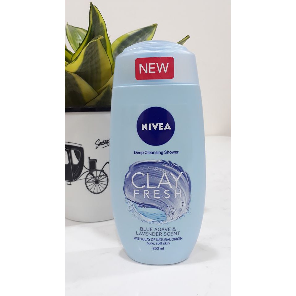 Sữa tắm NIVEA CLAY FRESH của Đức 250ml - Chiết xuất thiên nhiên