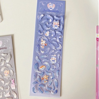 Stickers lông vũ decor toploader/ polcols