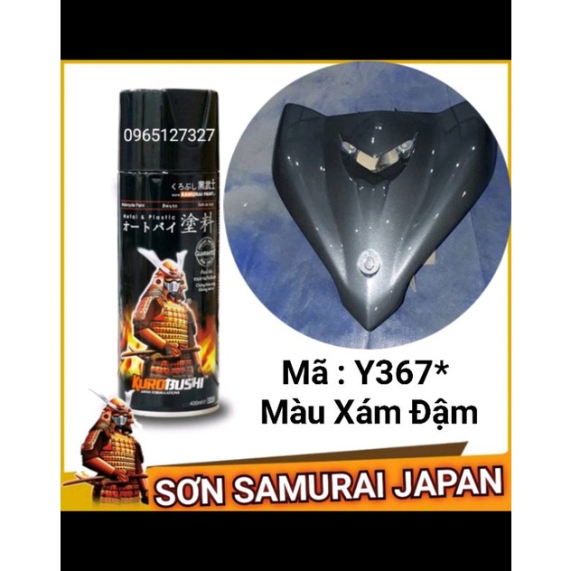 Sơn xịt Samurai Japan Màu Xám Đậm. Mã Y367*