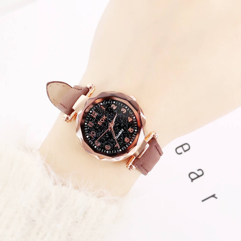 INS Girl Heart Watch Nữ sinh viên Phiên bản Hàn Quốc của Hoa anh đào đơn giản Kỹ thuật số Ngôi sao Đồng hồ đeo tay nữ Th