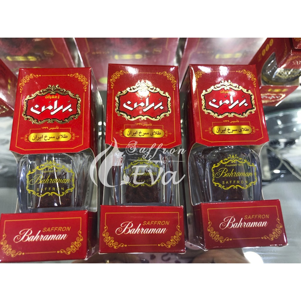 12 hộp 1gr Saffron Negin Iran Chính Hãng Thương Hiệu Bahraman (Hộp Dài)/Nhụy Hoa Nghệ Tây Iran Loại Negin