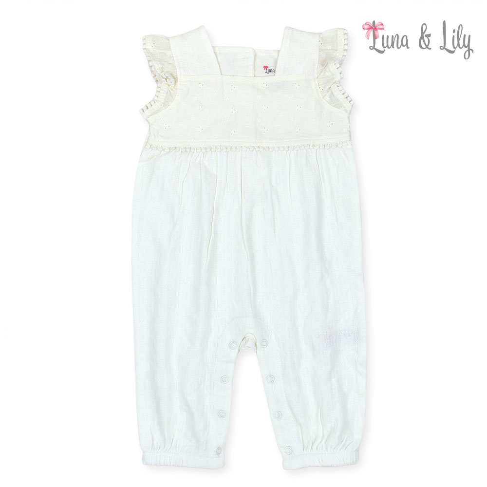 Bộ liền thân cho bé gái Romper body đùi màu trắng Mother’s Choice - kèm móc100% cotton mềm mại thoáng mát IT3161