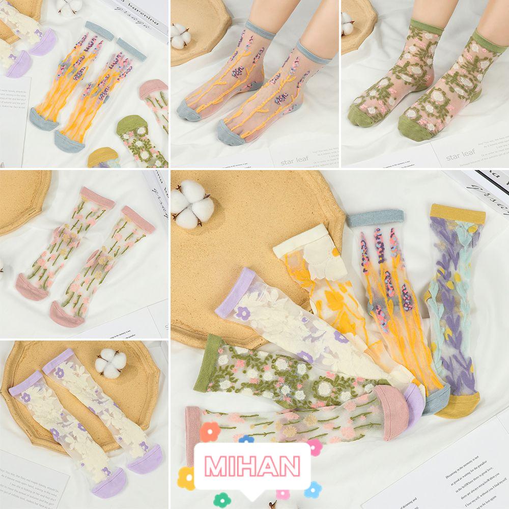 MIHAN1 High Quality Crew Socks Trendy Breathable Women's Socks New Cute Transparent Fashion Casual Thin Stockings/Multicolor