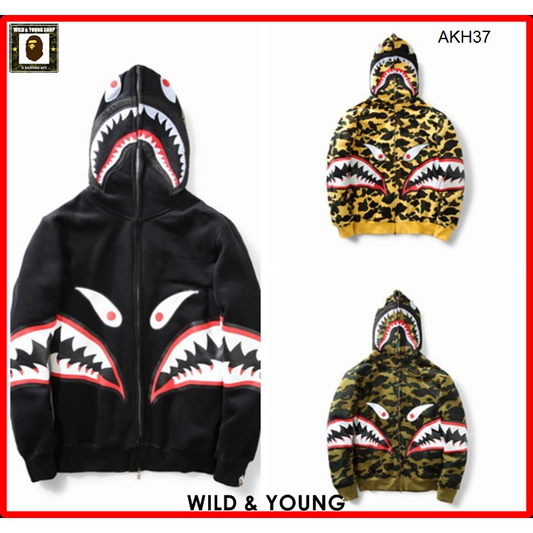 ⚡️HOT SALE⚡️Áo khoác Hoodie Nam Nữ, Khoác Cá Mập BAPE Shark (AKH37)