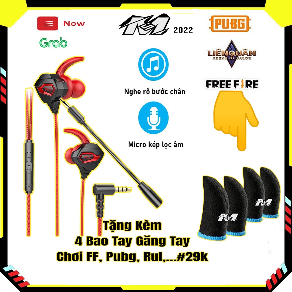 Tai nghe gaming G28  Âm thanh giả lập, tặng 4 bao tay chơi game ff ,cho game thủ Esport Pubg / FF / Liên Quân Mobile