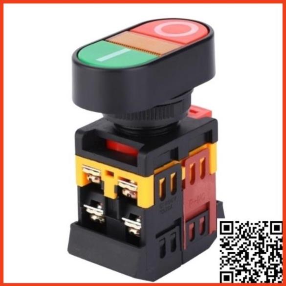 Công tắc nhấn đôi APBB-22&25N on-off có đèn hiển thị điện áp 220VAC giá rẻ phi 22mm