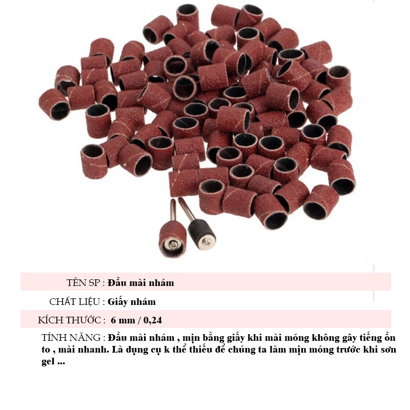 Đầu mài nhám Nail - Combo 15 đầu mài nhám - Set 50 Cái