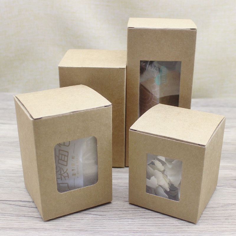 Set 10 Hộp Giấy Kraft 6cm/7cm/8cm/9cm Dùng Để Gói Quà / Bảo Quản Bánh Kẹo / Đồ Dùng