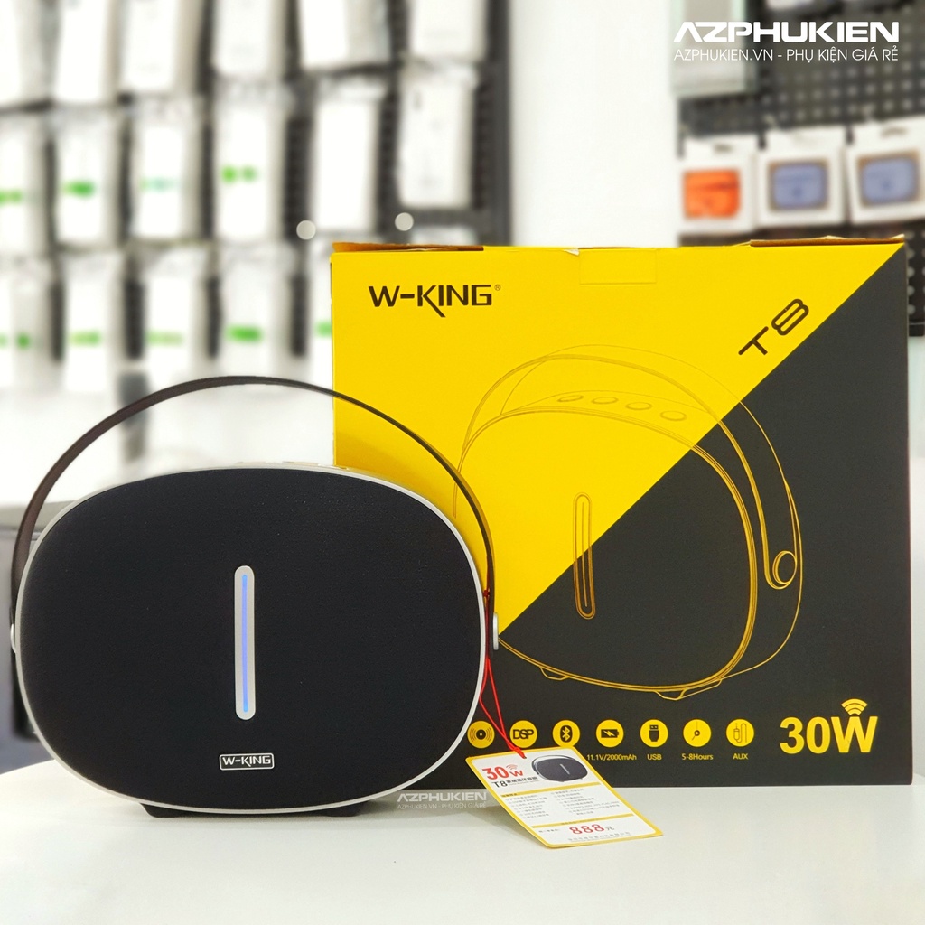 Loa blutooth xách tay W-King T8 công suất 30w X-Bass - Hàng chính hãng bảo hành 12 tháng