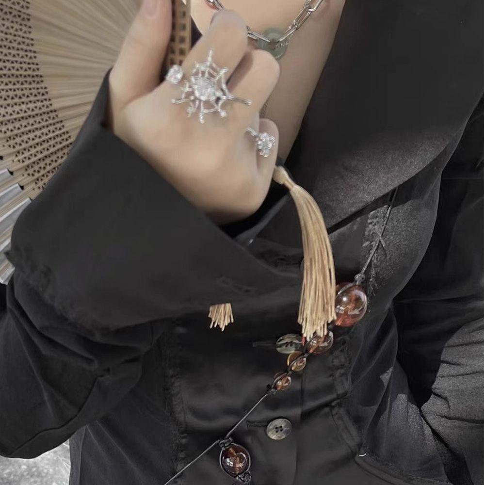 Nhẫn Hở Hình Nhện WMES15H Phong Cách Vintage Thanh Lịch Thời Trang Cho Nữ