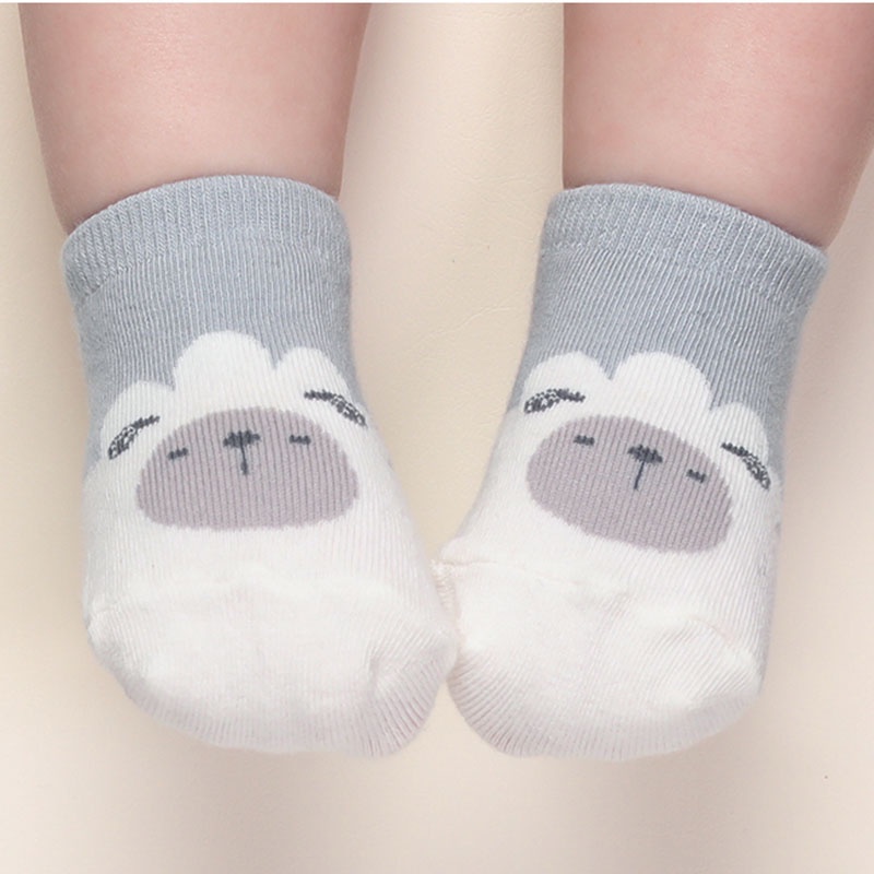 Vớ cotton mềm chống trượt họa tiết hoạt hình dễ thương cho bé sơ sinh từ 0-1 tuổi