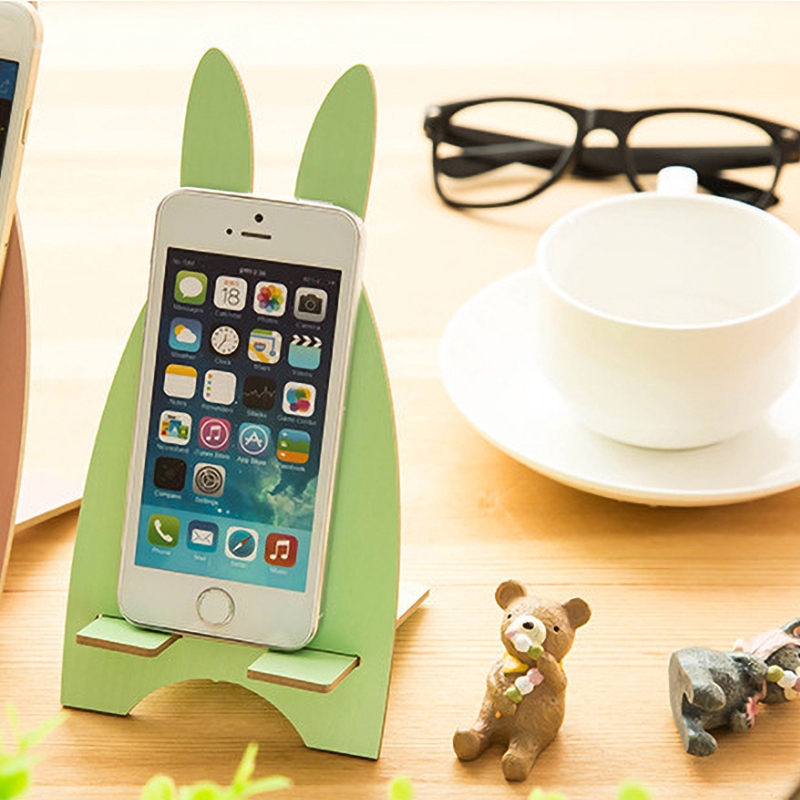 Giá đỡ điện thoại bằng gỗ hình thỏ dễ thương