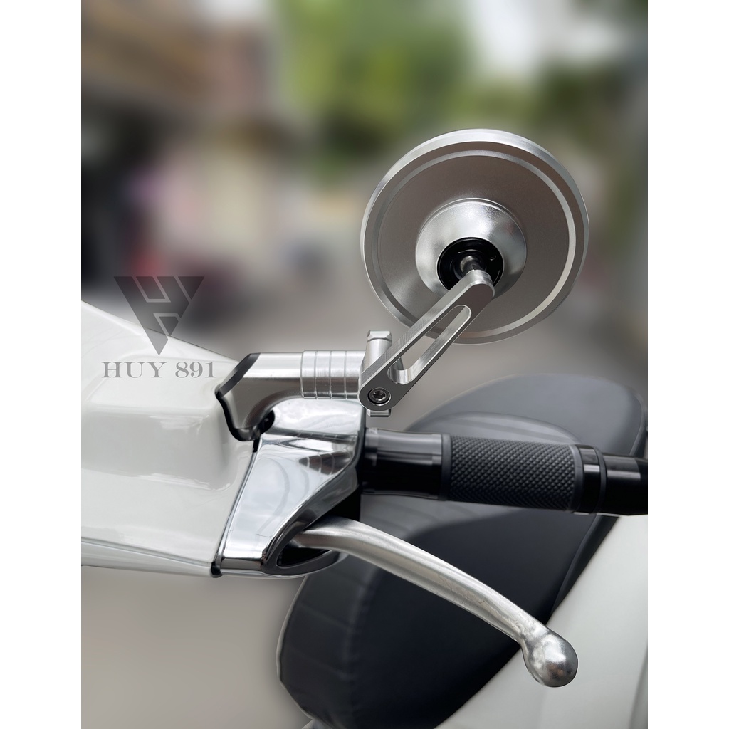 Kính tròn nhôm CNC cho xe Honda Yamaha Tặng Ốc Chuyển Ren
