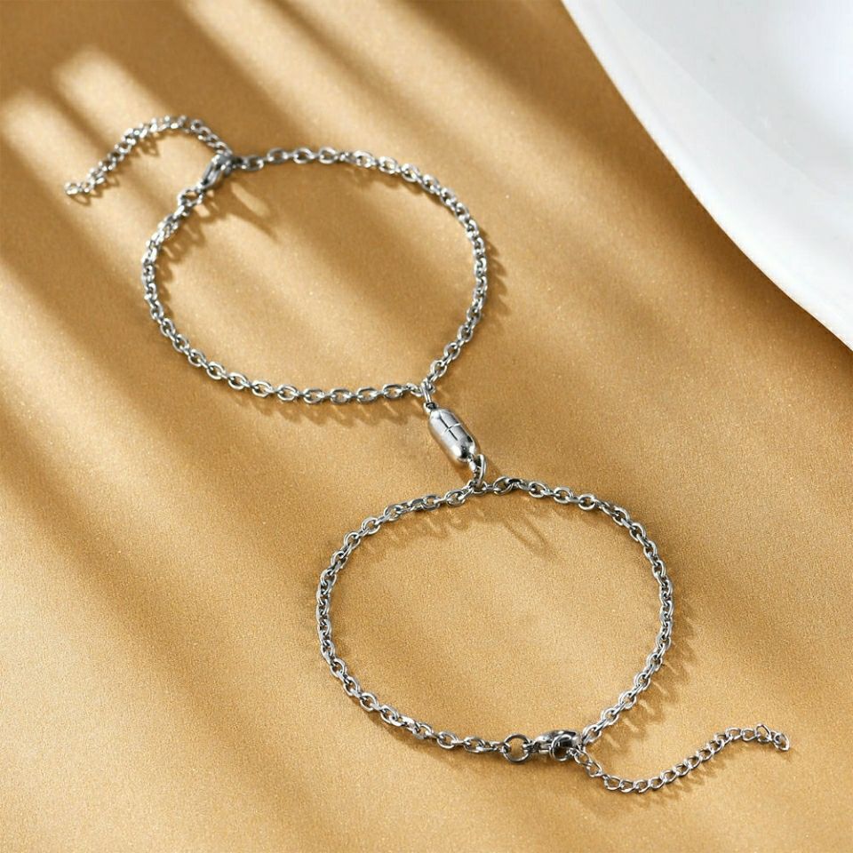 Love❤jewellery,Lovers' Bracelet, 925 Silver, Magnet Mutual Attraction Bracelet, A Pair of Bracelets Suitable for Lovers