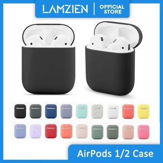 Vỏ bảo vệ hộp đựng tai nghe bluetooth LAMZIEN bằng silicon siêu mỏng cho Apple Airpods 1/2