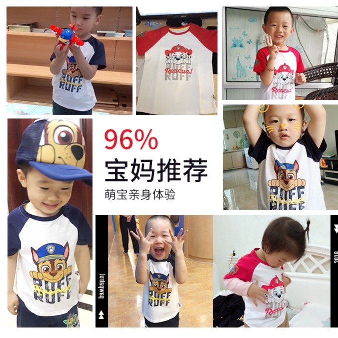 Áo Thun Tay Ngắn In Hình Paw PATROL Thời Trang Cho Bé