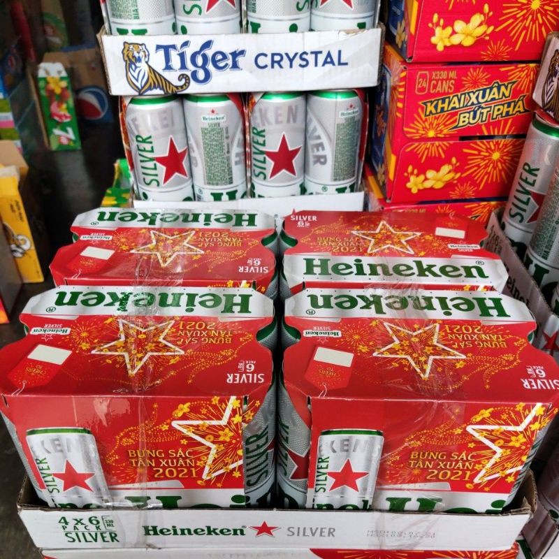 Heineken SILVER Lon cao 330ml × 24lon