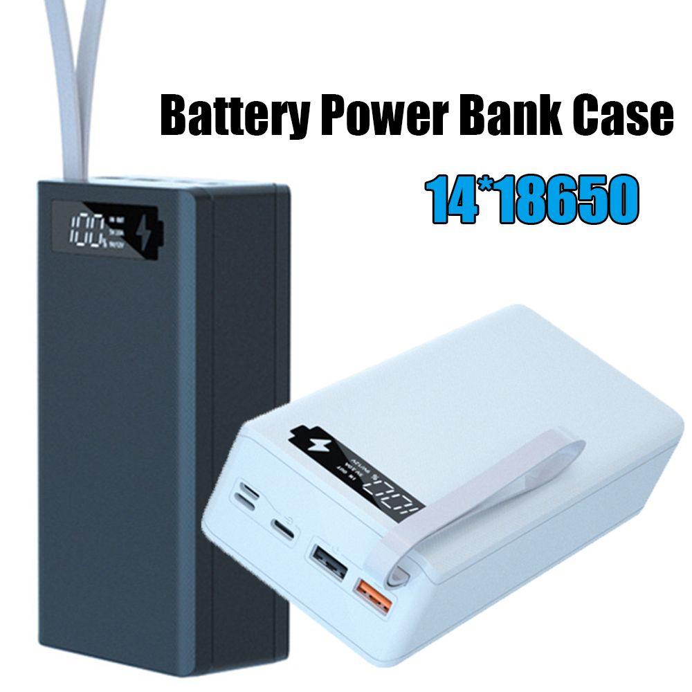 BEBETTERM Pin Sạc Dự Phòng Không Hàn Màn Hình LCD 14 X 18650 Có Giá Đỡ Đèn LED