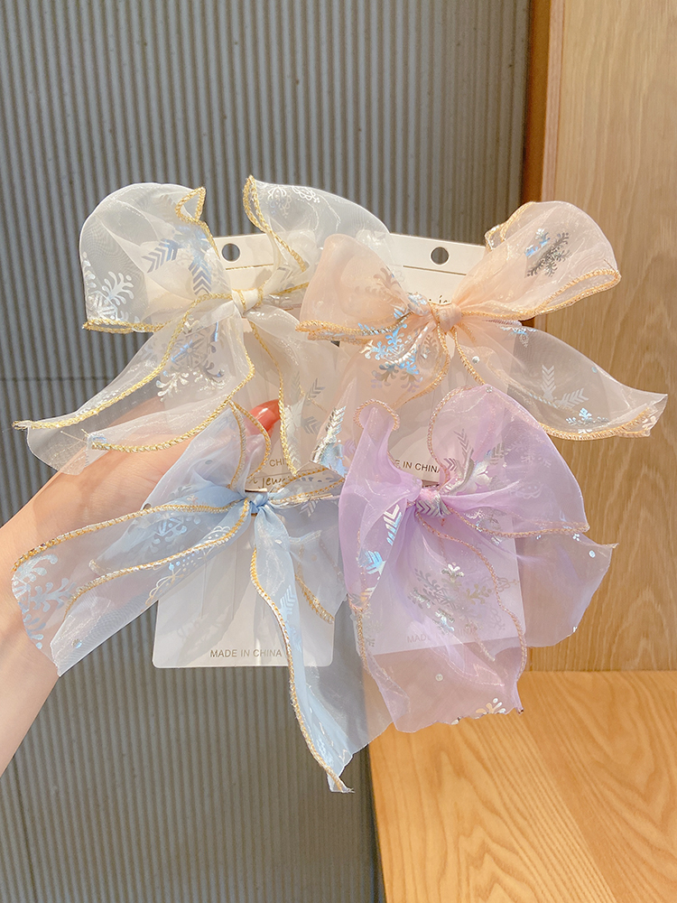 Thời trang trẻ em Bowknot Ruy băng lưới Sợi tóc Kẹp tóc Dây cao su Phụ kiện Tóc Tinh tế Quà tặng