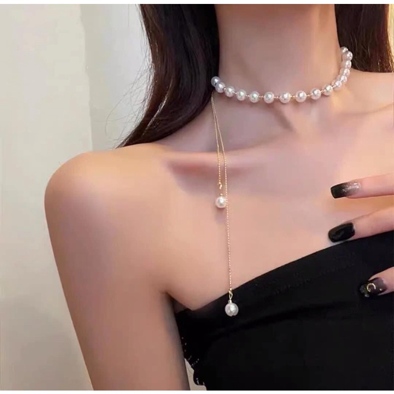 Vòng cổ choker dây rút size 8ly