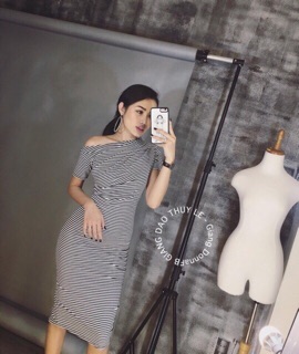Váy Body Lệch Vai Hàng Thiết Kế