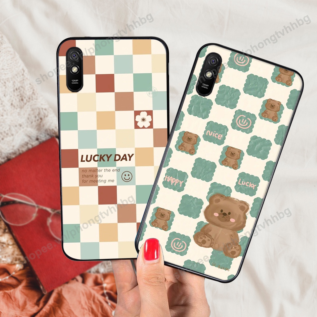 Ốp lưng Xiaomi Redmi 7A / 8A / 9A in mẫu gấu bo viền , smile mặt cười cực cute đẹp