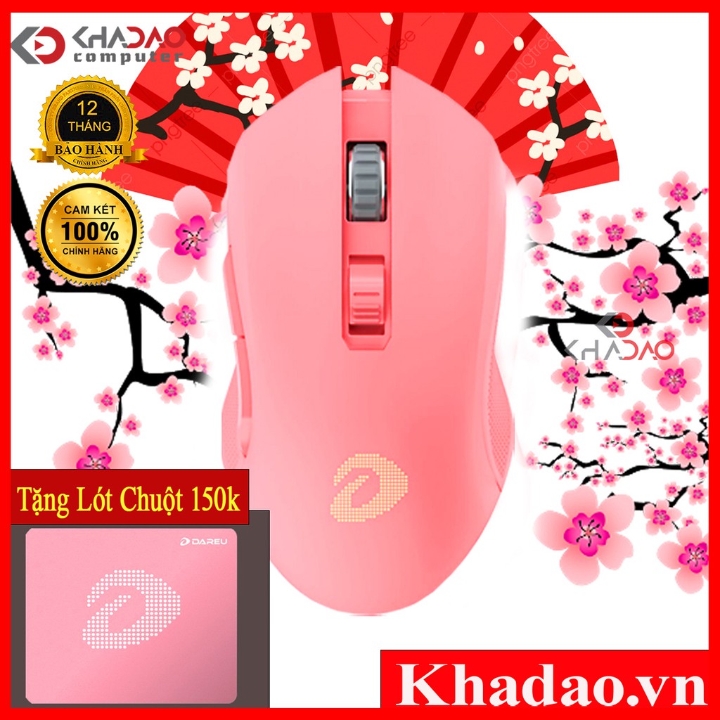 [Mã ELMS05 giảm 5% đơn 300K] Chuột Gaming Dareu EM908 Pink Led RGB - Gaming Gear Dareu EM908 Pink