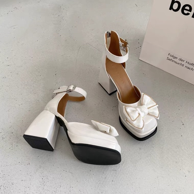 Sẵn _ A34  Giày lolita nữ gắn nơ tiểu thư xinh xắn