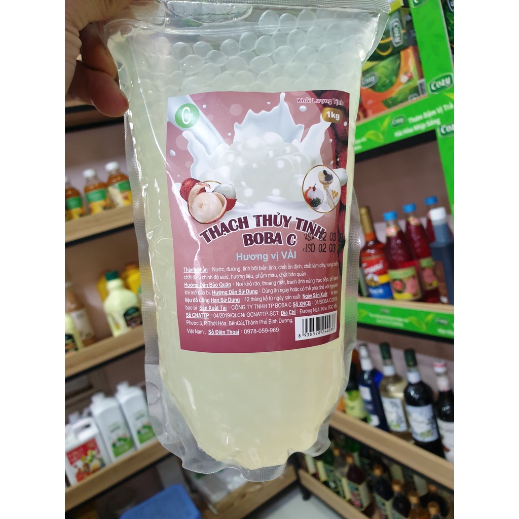 Thạch Nổ / Hạt Thủy Tinh BOBA C Túi 1kg ĐỦ VỊ HOA QUẢ DÂU/ĐÀO/DƯA LƯỚI/SỮA CHUA/VIỆT QUẤT/XOÀI/VẢI
