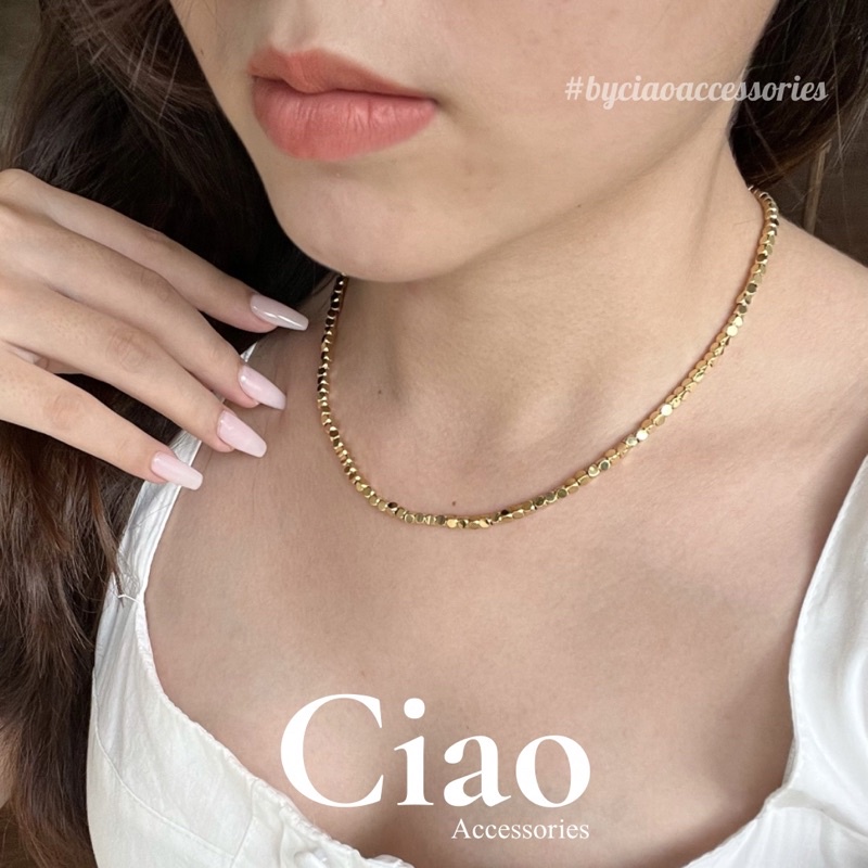 [HOẢ TỐC 1H] Dây chuyền/ Vòng cổ titan không gỉ thiết kế đính charm vuông trendy Olwen Ciao