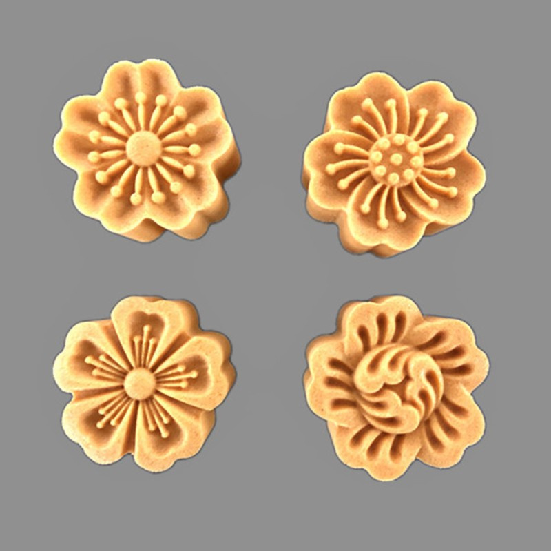 Khuôn làm bánh trung thu 25g hình hoa anh đào chất liệu cấp thực phẩm