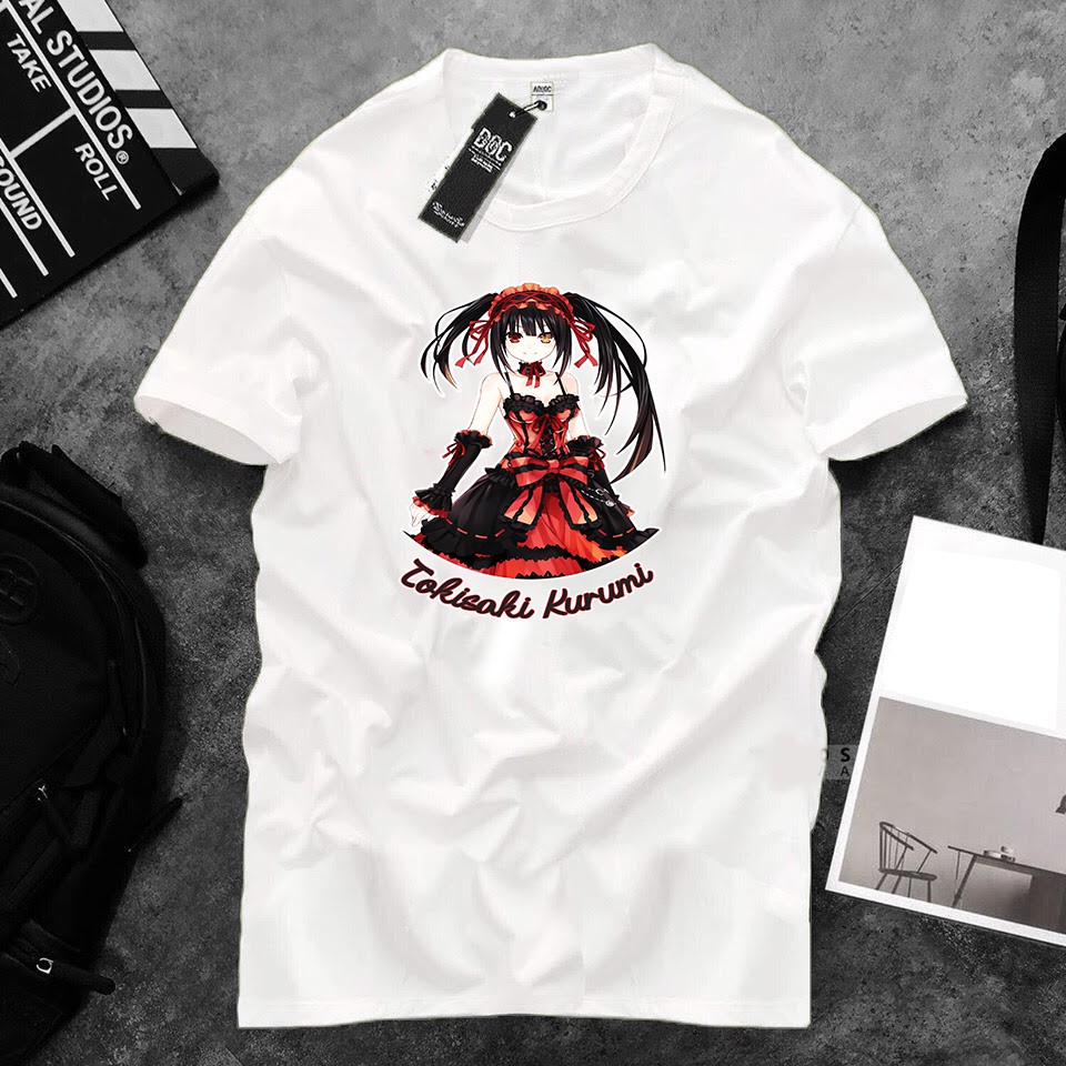 Áo thun Cotton Unisex - Nhân vật Tokisaki Kurumi - Chibi - Tokisaki Kurumi nhẹ nhàng