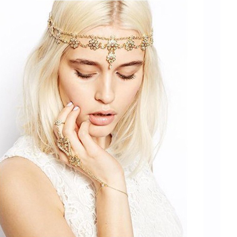 Băng đô đính hoa phong cách boho thời trang cho nữ