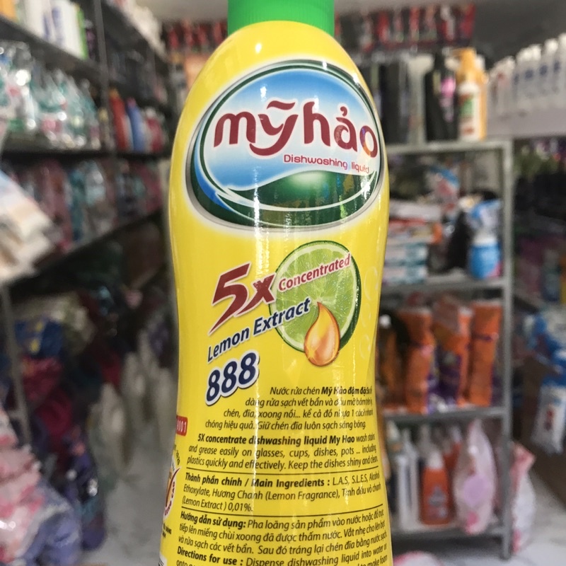 Nước rửa chén Mỹ Hảo 5X đậm đặc tinh dầu vỏ chanh chai 400g