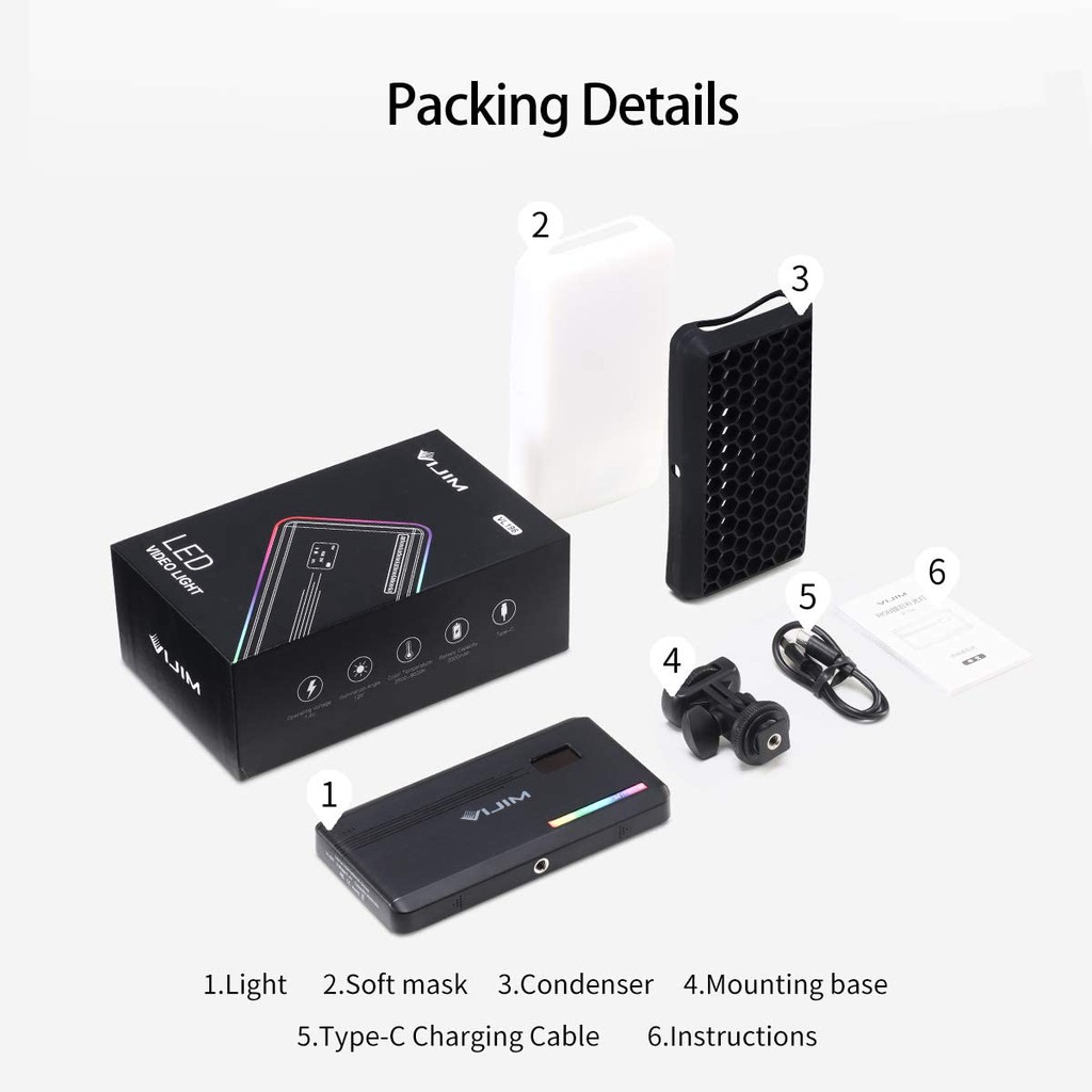 VIJIM VL196 RGB  - Đèn LED Đổi Màu RGB, Pin Sạc 5000mAh & 20 Hiệu Ứng Đặc Biệt - HÀNG CHÍNH HÃNG